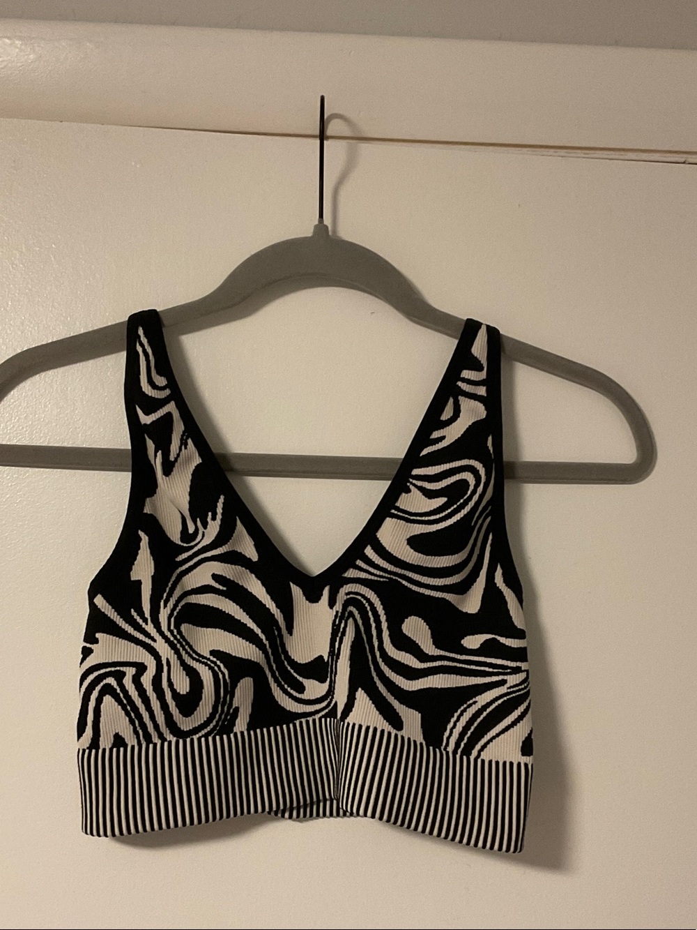 Garage Black and White Swirl Crop Tank